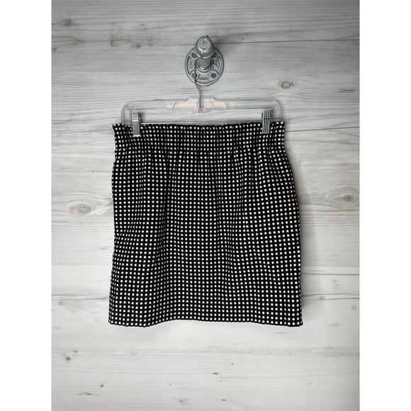J.Crew Skirt Womens 4 Black White Polka Dot Elastic Waist Pockets Lined E7752 - Picture 5 of 8